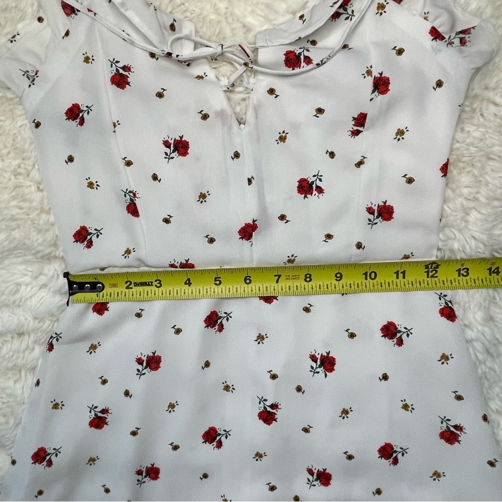 White & Red Floral Mini Dress - Picture 12 of 13